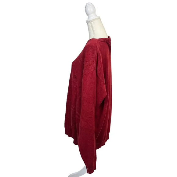 IZOD Men's Red Crew Neck Sweater 2XLT Heavy Knit Pullover Big & Tall - Picture 3 of 5